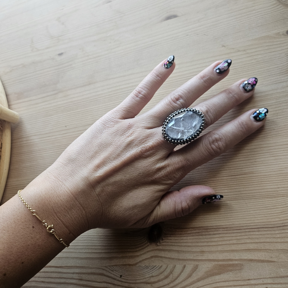 Silver Oval Statement Ring
